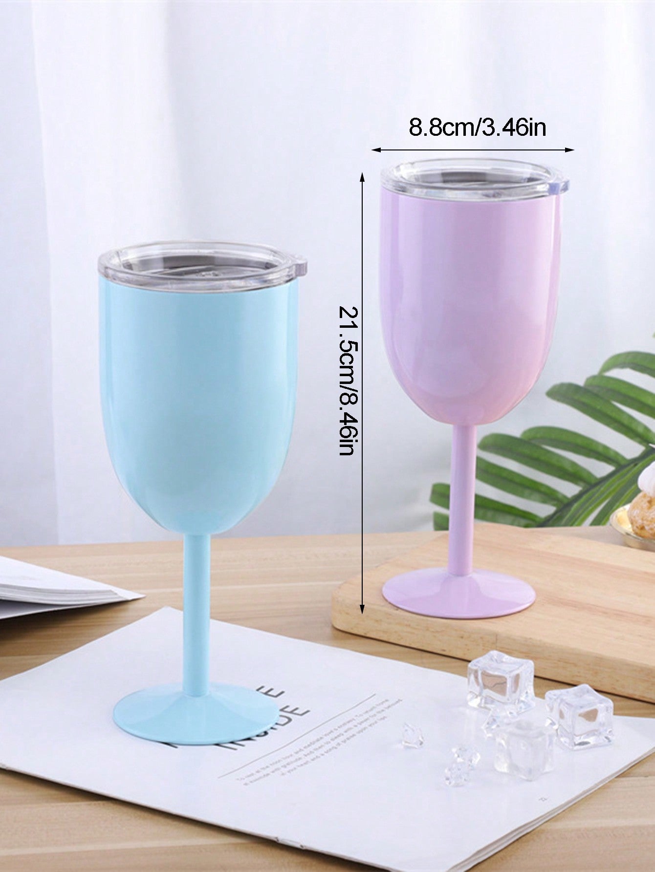 1 Peça Taça de Vinho com Haste Alta de 15oz em Aço Inoxidável de Camada Dupla, Copo de Champanhe Estilizado e Termicamente Isolado