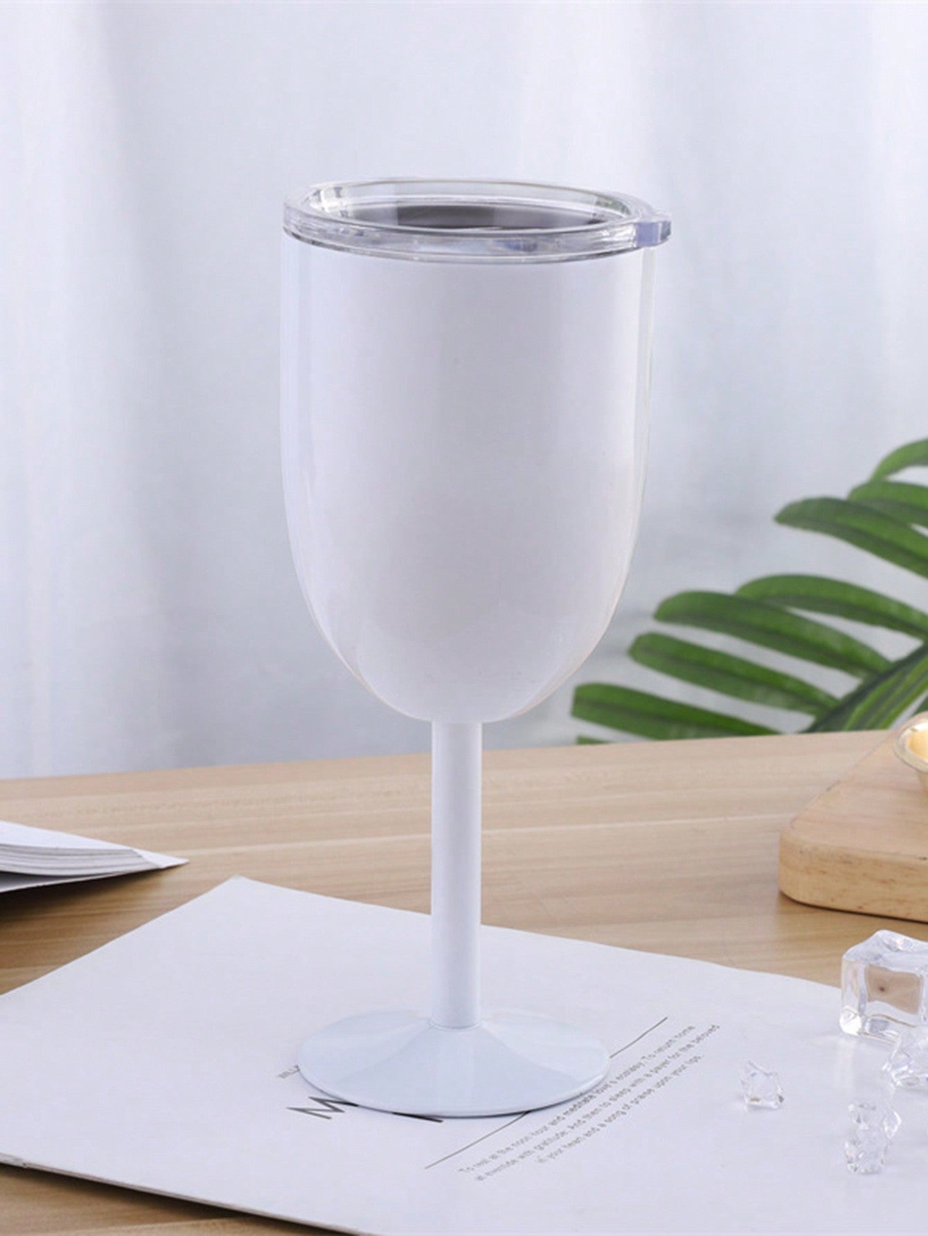 1 Peça Taça de Vinho com Haste Alta de 15oz em Aço Inoxidável de Camada Dupla, Copo de Champanhe Estilizado e Termicamente Isolado