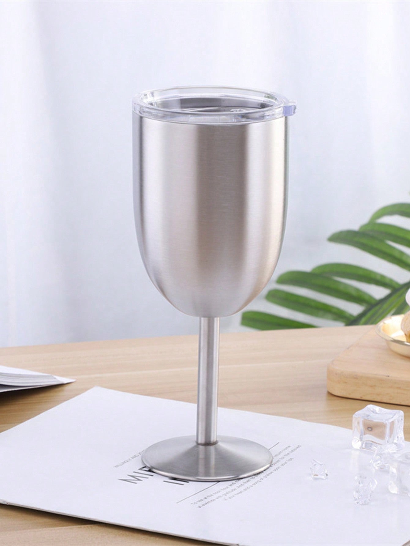 1 Peça Taça de Vinho com Haste Alta de 15oz em Aço Inoxidável de Camada Dupla, Copo de Champanhe Estilizado e Termicamente Isolado