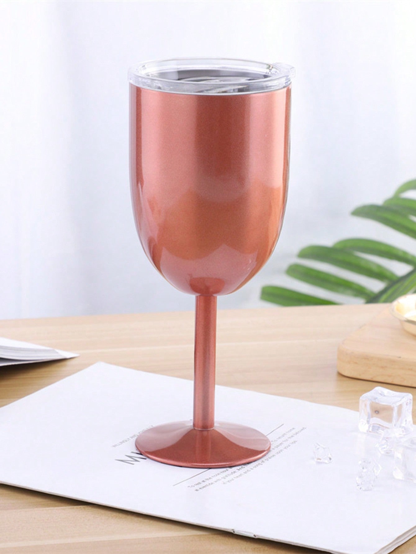 1 Peça Taça de Vinho com Haste Alta de 15oz em Aço Inoxidável de Camada Dupla, Copo de Champanhe Estilizado e Termicamente Isolado