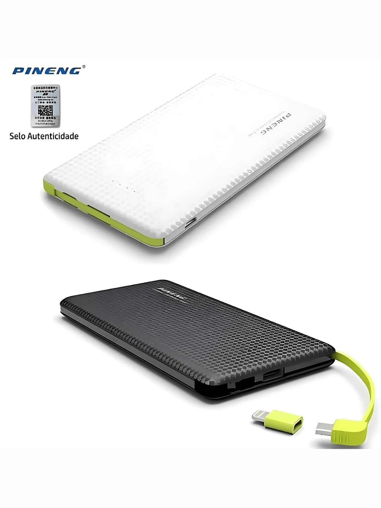 Powerbank carregador Portátil Pineng 5000mah com adaptador iPhone,V8 Pn952