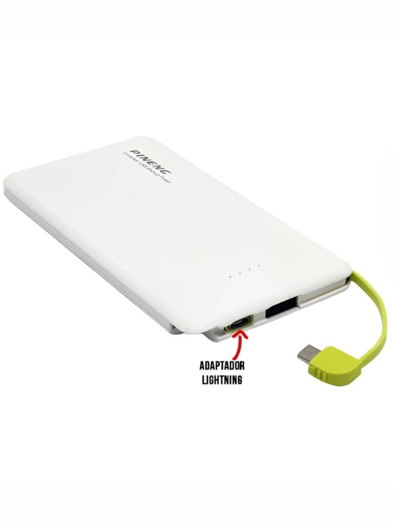 Powerbank carregador Portátil Pineng 5000mah com adaptador iPhone,V8 Pn952